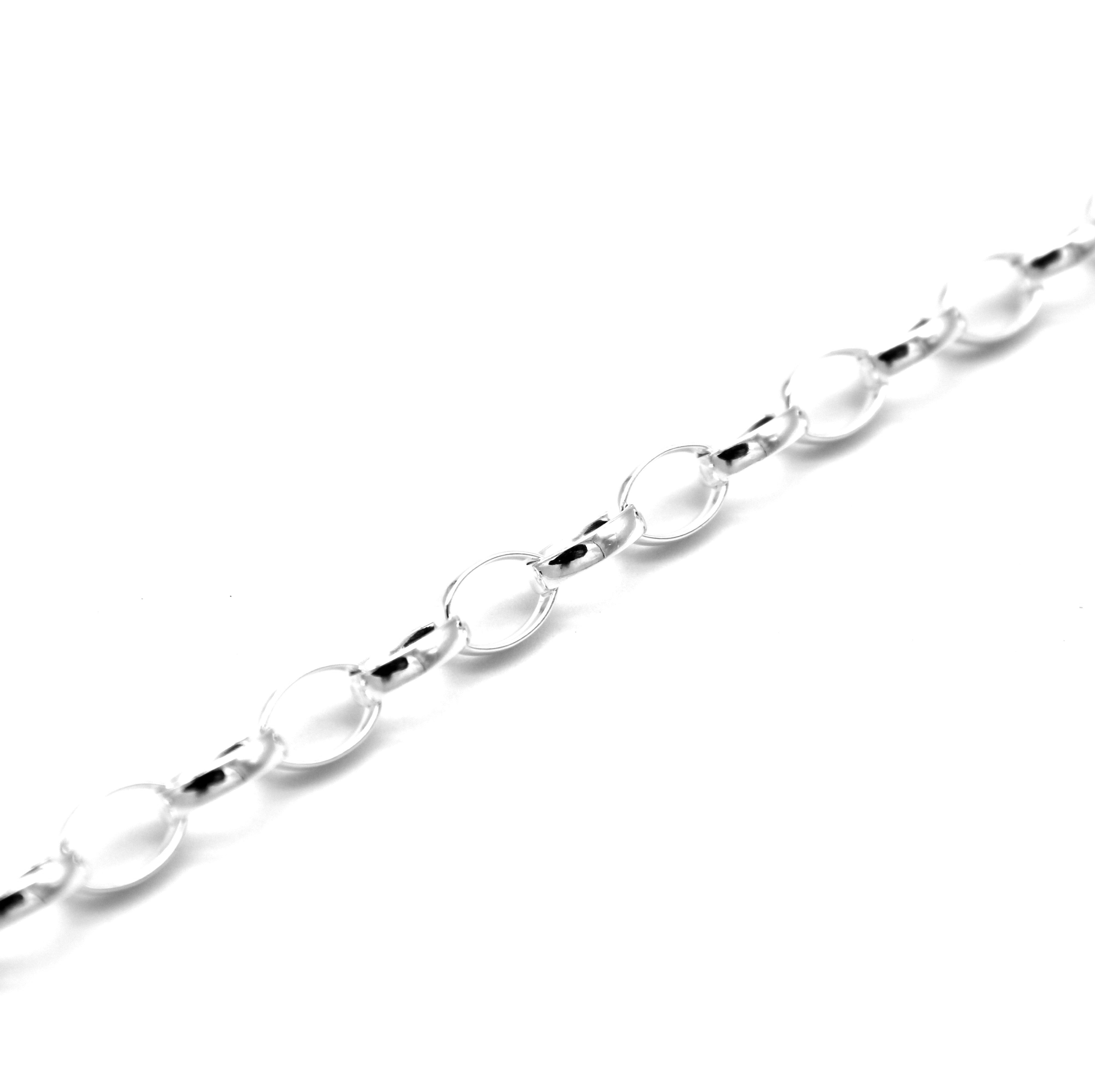 Erbsarmband Oval 925 Silber Rhodiniert 5mm