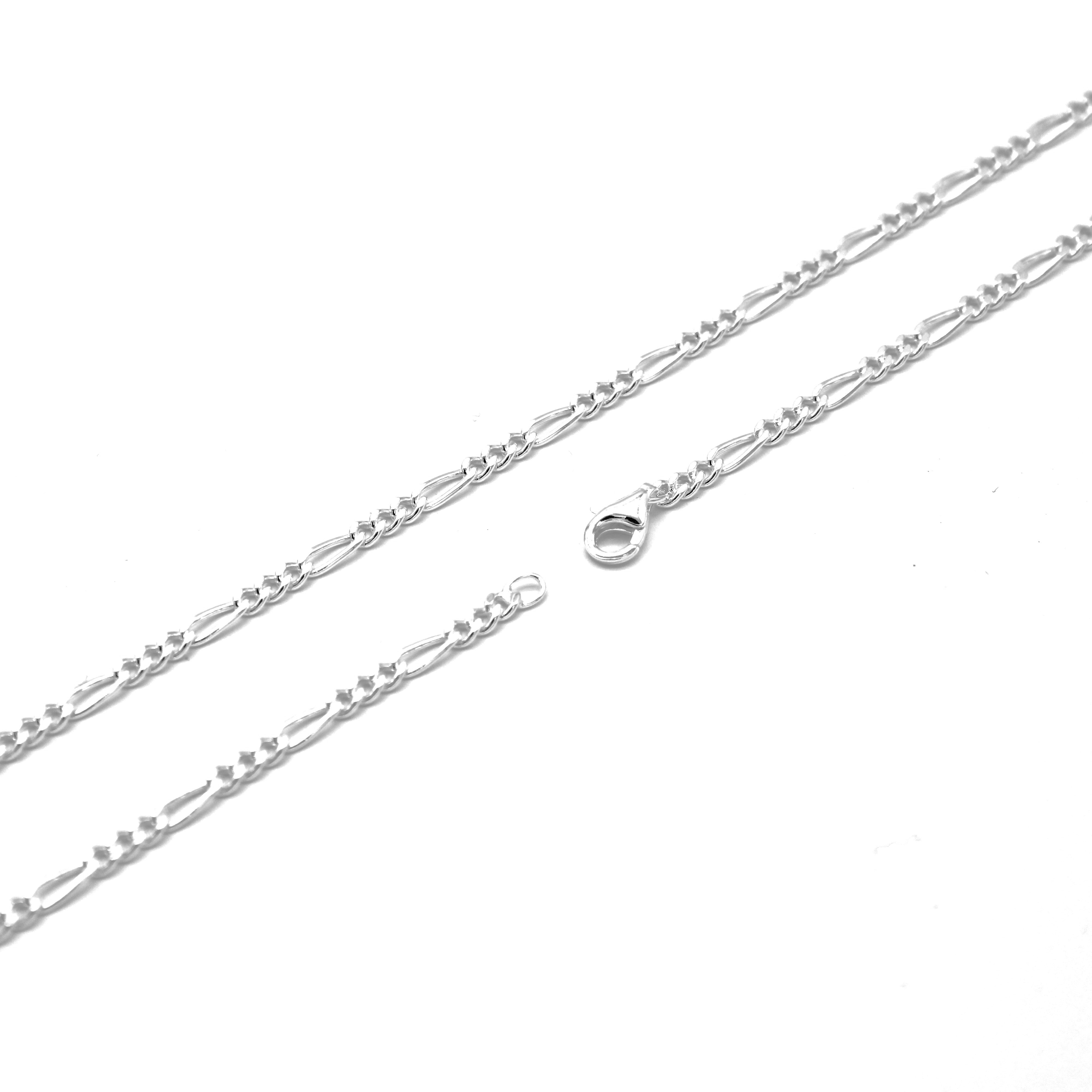 Figorakette 925 Silber Rhodiniert 3mm